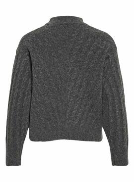 Vila Virelli Grauer Strickpullover für Damen.