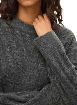 Vila Virelli Grauer Strickpullover für Damen.