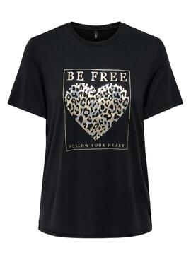 T-Shirt Only Free Modal Schwarz für Damen