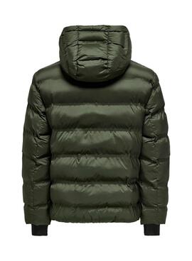Jacke Only and Sons Union gesteppte Kapuzenjacke in Grün für Herren