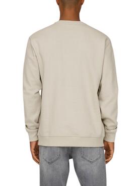 Pullover Only and Sons Curated Crew beige für Herren.
