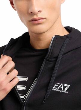 Trainingsanzug Emporio Armani EA7 mit Kapuze in Schwarz für Herren