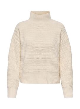Rollkragenpullover Only Globe beige für Damen