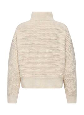 Rollkragenpullover Only Globe beige für Damen