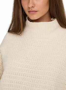 Rollkragenpullover Only Globe beige für Damen