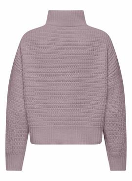 Rollkragenpullover Only Globus in Malve für Damen.