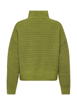 Nur Globus Jersey Rollkragenpullover in Grün für Damen.