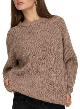 Pullover Only Gila Beige für Damen.