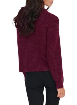 Pullover Only Only Gila in Granatrot für Damen.