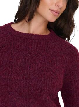 Pullover Only Only Gila in Granatrot für Damen.