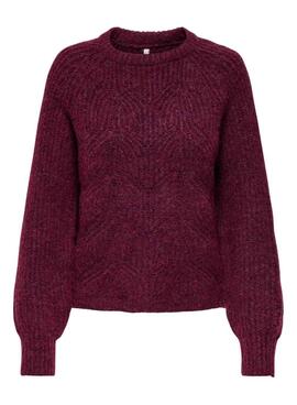 Pullover Only Only Gila in Granatrot für Damen.