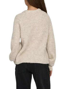 Pullover Only Gila beige für Damen.