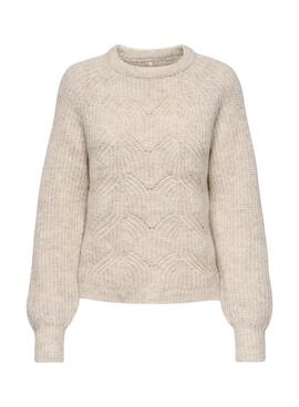 Pullover Only Gila beige für Damen.