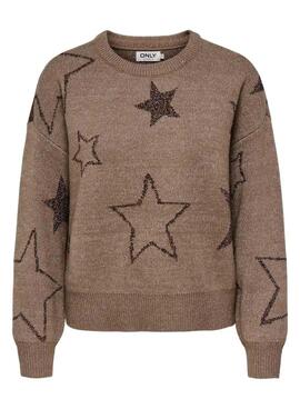 Pullover Only Rosie Glitter Toasted für Damen.