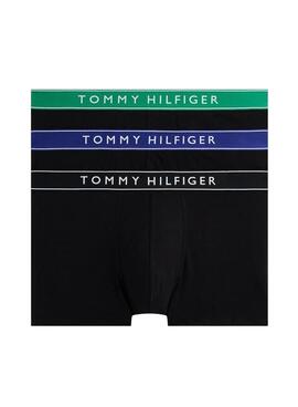 Pack 3 Unterhosen Tommy Hilfiger Trunk schwarz mit bunten Bund für Herren