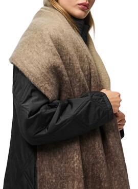 Schal Pieces Bea lang kariert braun für Damen.