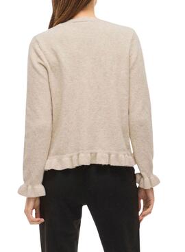 Jacke Vila Vijacia mit Rüschen in Beige für Damen