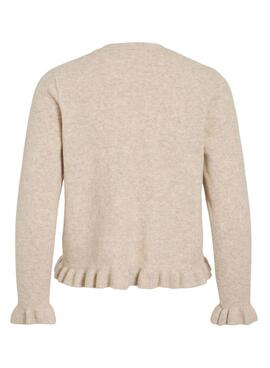 Jacke Vila Vijacia mit Rüschen in Beige für Damen