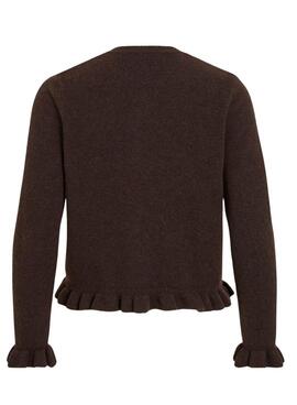 Damenjacke Vila Vijacia mit braunen Rüschen