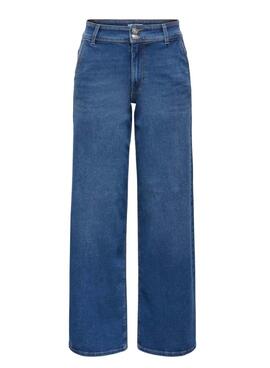 Hose Only Astoria Wide Leg in mittelblau für Damen