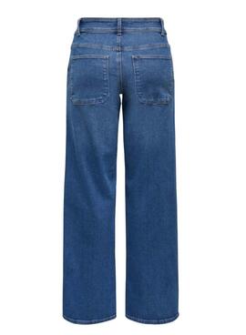 Hose Only Astoria Wide Leg in mittelblau für Damen