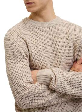 Jersey Jack and Jones Global beige für Herren.