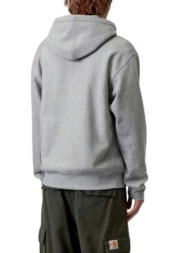 Sudadera Carhartt Hooded American Script dunkelgrau für Herren.