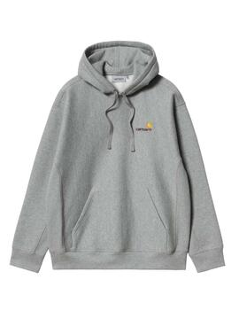 Sudadera Carhartt Hooded American Script dunkelgrau für Herren.