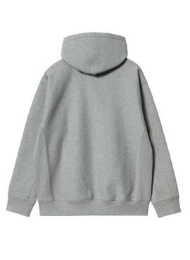 Sudadera Carhartt Hooded American Script dunkelgrau für Herren.