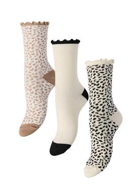 Pack 3 Socken Pieces Leopard für Frauen