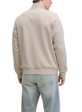 Sweatshirt Zip Jack and Jones Soho beige für Herren