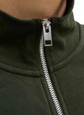 Sweatshirt mit Reißverschluss Jack and Jones Soho in Grün für Herren