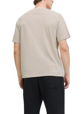 T-Shirt Jack and Jones Soho beige für Herren.