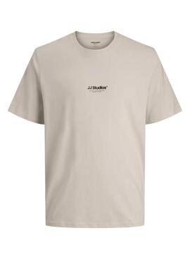 T-Shirt Jack and Jones Soho beige für Herren.