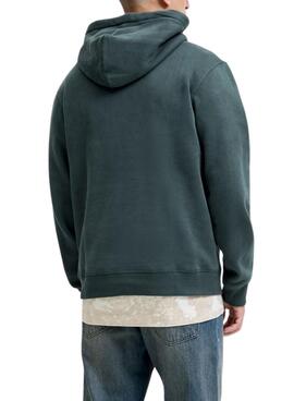 Sweatshirt Jack and Jones Bleecker grün mit Kapuze für Herren
