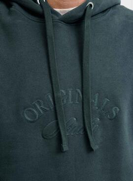 Sweatshirt Jack and Jones Bleecker grün mit Kapuze für Herren