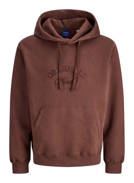 Sudadera Jack and Jones Bleecker braun mit Kapuze für Herren