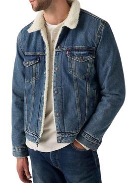 Lederjacke Levis Type 3 Sherpa Trucker für Herren