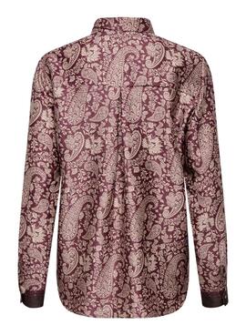 Bluse Only Jane mit Paisley-Muster in Weinrot für Damen