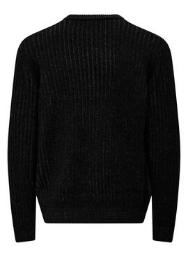 Pullover Only and Sons Michael in meliertem Schwarz für Herren.