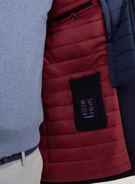 Mantel El Ganso marineblaue Wollmantel mit gestepptem Innenfutter für Herren