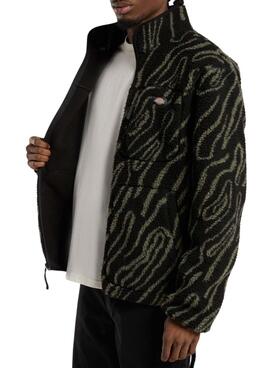 Fleece-Jacke Dickies Mount Hope mit schwarzem Muster für Herren.