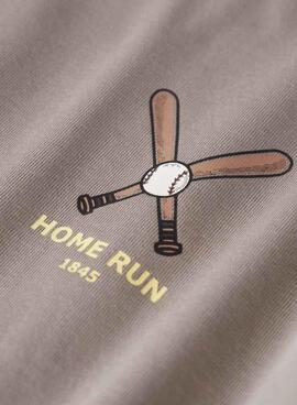 T-shirt Name It Mobay in taupe grey for boys.