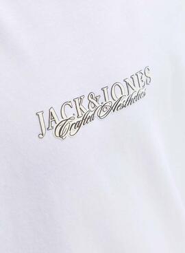 T-Shirt Jack and Jones Bleecker in weiß für Kinder.