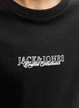T-shirt Jack and Jones Bleecker schwarz für Kinder.