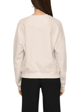Sweatshirt Only Rolling Stones beige für Damen