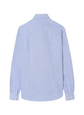 Hemd Silbon Sport Oxford mit feinem blauen Streifen für Herren