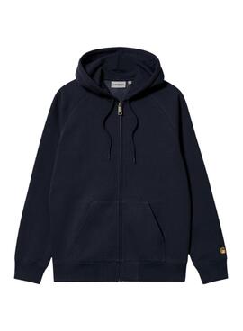 Pullover mit Reißverschluss Carhartt Chase Kapuze Marine für Herren