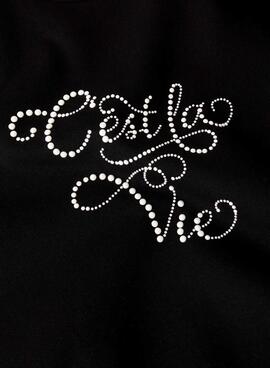 Sweatshirt Name It Fretta Paris Schwarz für Mädchen.