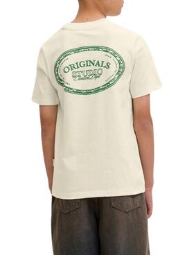 T-shirt Jack and Jones Greene Branding beige für Kinder